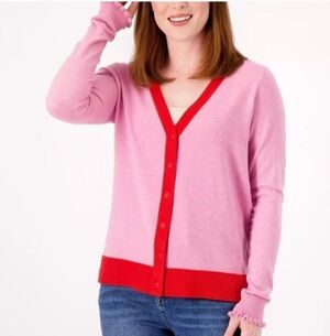 XL NWOT Candace Cameron Bure Pink Red Colorblock Cardigan